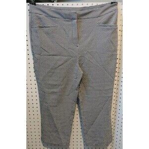 Chicos Fabulously Slimming Capri Size 2 Large Black White Checkered Plaid